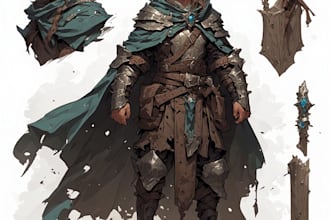 draw your custom dnd or rpg character illustration