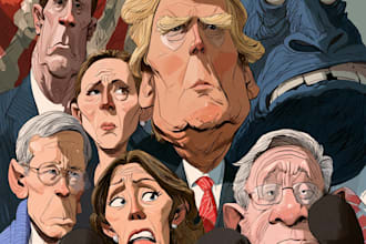 draw political cartoon and caricature