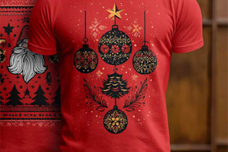 draw a cute christmas t shirt illustration and holiday design