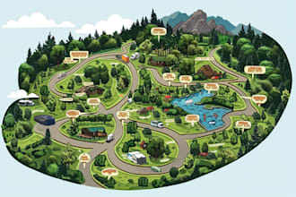 design a map in vector format, location map
