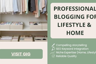 write SEO optimized home and lifestyle blog content