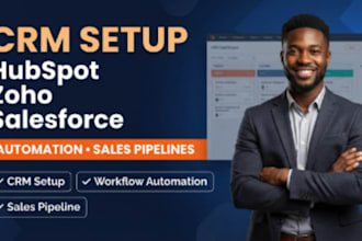 setup hubspot zoho salesforce CRM automation sales pipeline workflow