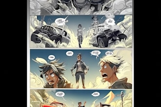 draw a unique comic book page or manga page
