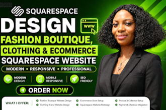 design fashion boutique, clothing and ecommerce squarespace website