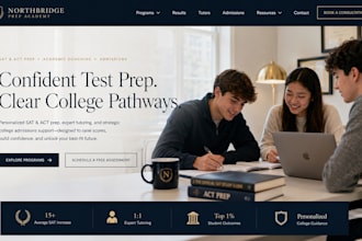 design squarespace sat act website college prep academy website enrollment
