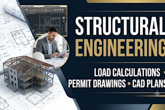 do structural analysis, load calculations and structural design blueprint design