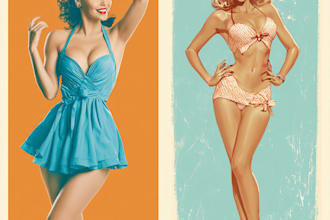 pin up girl and pin up girl illustration