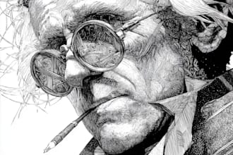 draw an illustration in a pen and ink style