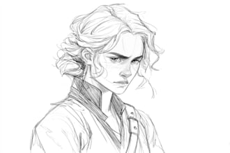 sketch original character illustration for concept art comic