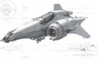 design spaceship, sci fi vehicle and sci fi art