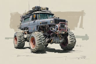 sketch a car or vehicle design concept using digital drawing