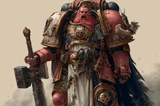create epic warhammer 40k character art