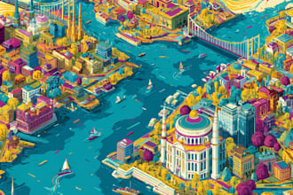 create vector city map travel tourist map vacation map city guide illustration