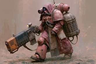 illustrate a warhammer 40k character art