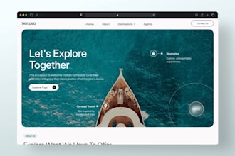design travel website, tour website, travel agency website