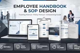 design training manual, employee handbook, sop, policy manual, onboarding guide