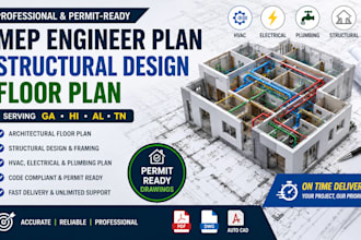design mep engineer plan structural design floor plan in ga hi al tn