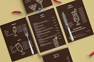 design professional restaurant menu and drink menu