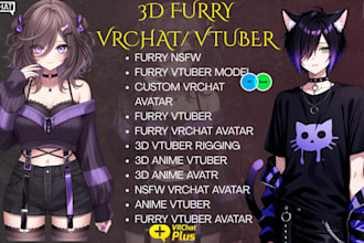 create anime vrchat avatar, custom vrm model and 3d vtuber rigging