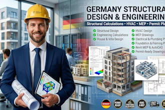 do germany structural design, structural calculations, hvac, mep and permit plan