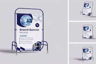 design trade show booth, expo display, backdrop, roll up and pop up banner