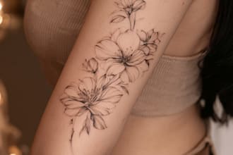 do unique blackwork, patchwork, and fine lines custom tattoo