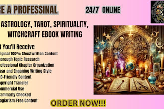 ghostwrite 30,000 words astrology, tarot, spirituality, witchcraft ebook writing