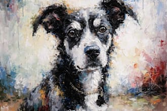 paint a custom pet portrait on canvas with free shipping
