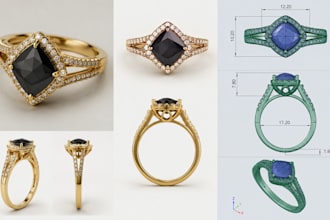 do 3d jewelry design and jewelry cad design for 3d printing