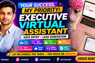 be your executive virtual assistant for data entry and lead generation