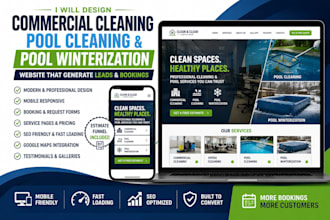 design commercial cleaning pool cleaning website