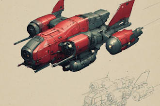 draw high quality spaceship concept