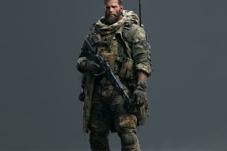 draw military characters or military related illustrations