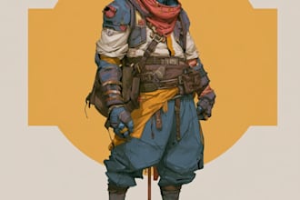 a sci fi character illustration or sci fi character