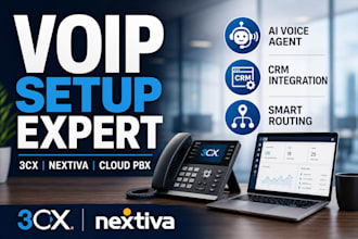 configure voip ip pbx 3cx nextiva ivr with ai calling agent and crm automation