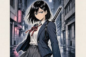 draw high quality manga page and comic scenes