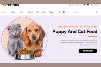 design pet shopify store pet website pet supplies pet ecommerce store