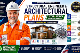 create structural engineer and architectural plan for texas, florida and usa