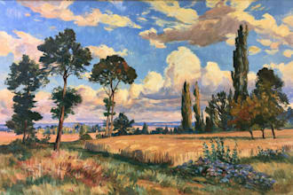 paint landscape in digital oil painting