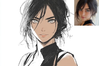 create portrait semi realistic character