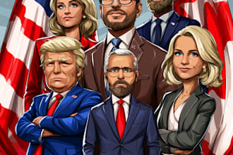 drawing a political or satirical cartoon character