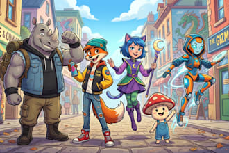 design awesome cartoonish original characters