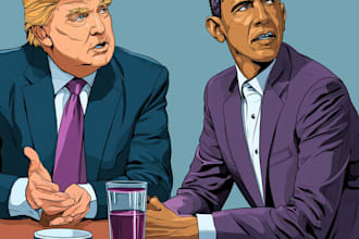 create a political or satirical cartoon