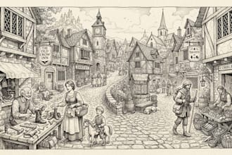 create unique pen and ink illustrations