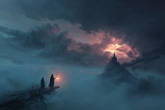 dark fantasy art with unique, intricate details