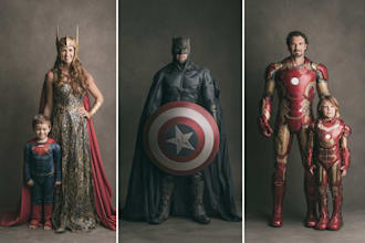 make a family superhero portraits for you