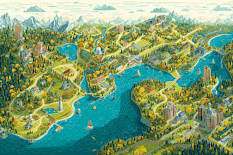 draw vector map and illustration