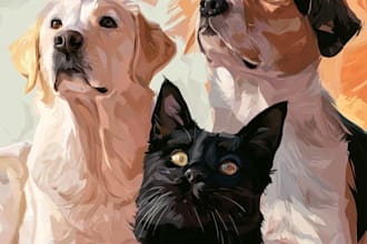 custom royal pet portrait cat portrait, dog portrait