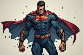 create an amazing superhero or fantasy comic illustration