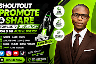 shoutout promote share website link book to USA twitter instagram youtube tiktok